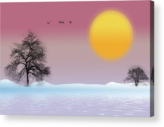 Winter Acrylic Print featuring the photograph Winter Evening by Cathy Kovarik
