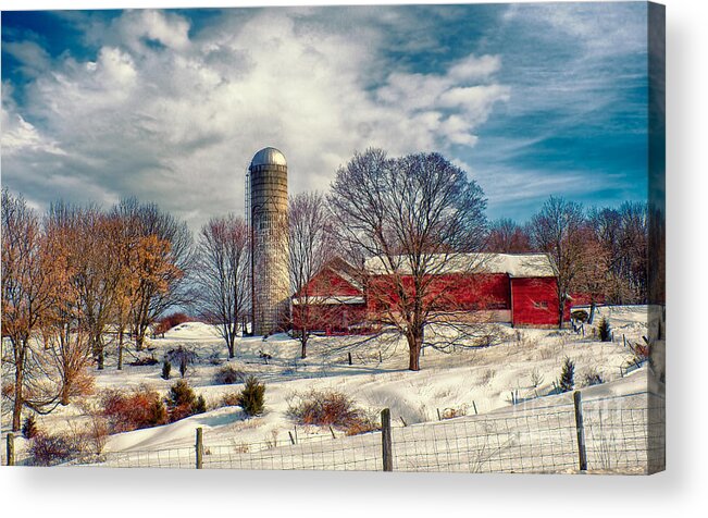 Farm Acrylic Print featuring the photograph Winter Farm by Mark Miller