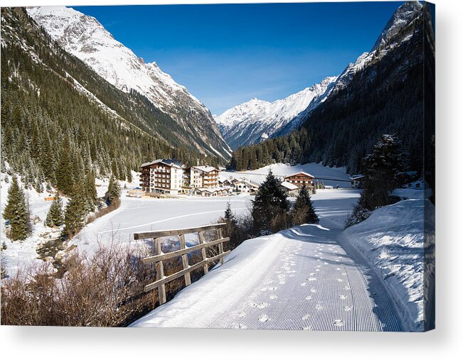 Pitztal Acrylic Print featuring the photograph Winter landscape in Pitztal valley Austria by Matthias Hauser