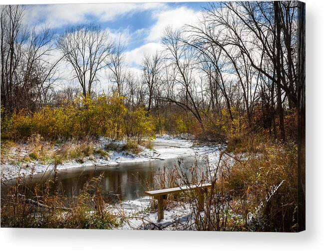 Winter Scene Acrylic Print featuring the photograph Winter Oxbow by Ed Peterson