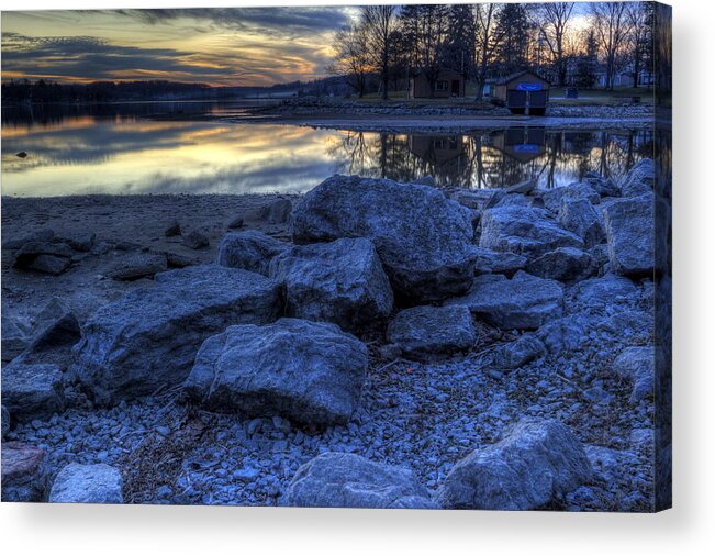 Winter Acrylic Print featuring the photograph Winter Sunset by David Dufresne