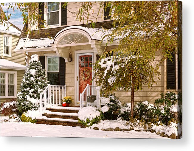 Winter Acrylic Print featuring the photograph Winter - Westfield NJ - It's too early for winter by Mike Savad