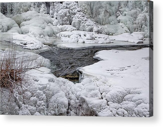 Waterfall Acrylic Print featuring the photograph Vermillion Falls Winter Wonderland by Patti Deters