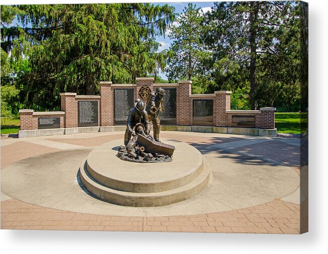 Firefighter Acrylic Print featuring the photograph Wisconsin State Firefighters Memorial 1 by Susan McMenamin