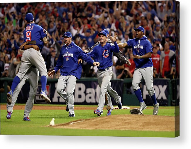 American League Baseball Acrylic Print featuring the photograph World Series - Chicago Cubs V Cleveland by Elsa