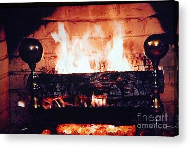 Wpix Channel 11 Yule Log Acrylic Print featuring the photograph WPIX Channel 11 Yule Log by John Telfer