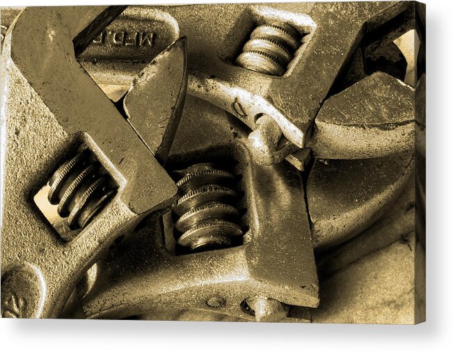 Hand Tools Acrylic Print featuring the photograph Wrenches by Michael Eingle
