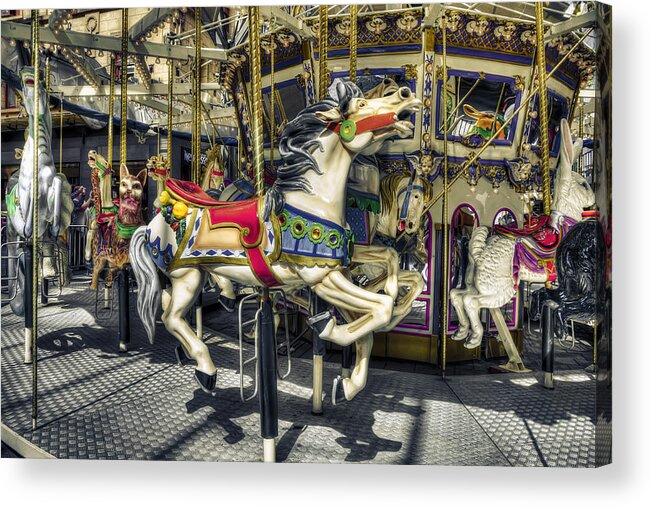 Fun Acrylic Print featuring the photograph Xmas Carousel by Wayne Sherriff