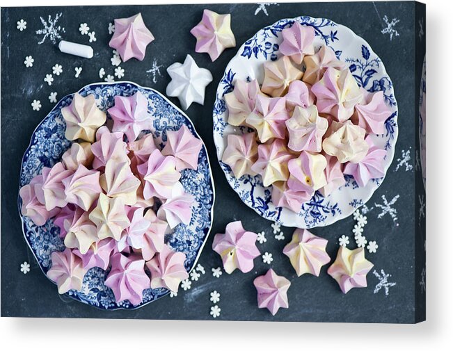 Celebration Acrylic Print featuring the photograph Xmas Sweets Meringues by Verdina Anna