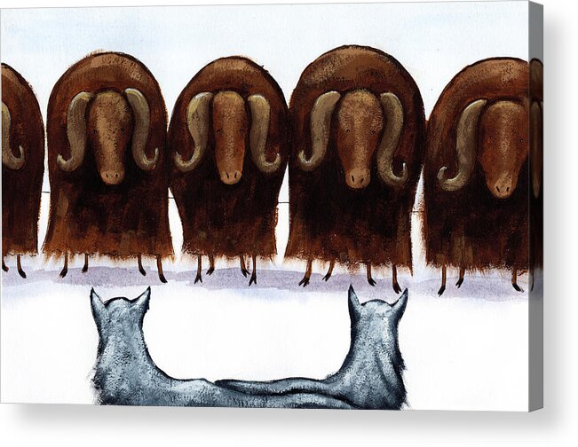 Yak Acrylic Print featuring the painting Yak Line by Christy Beckwith