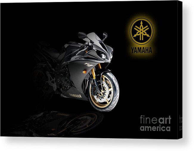 Yamaha Acrylic Print featuring the digital art Yamaha R1 by Airpower Art