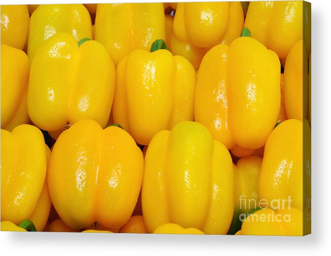 Yellow Acrylic Print featuring the photograph Yellow Bell Peppers - Vegetable - Gardener - Farmer by Andee Design
