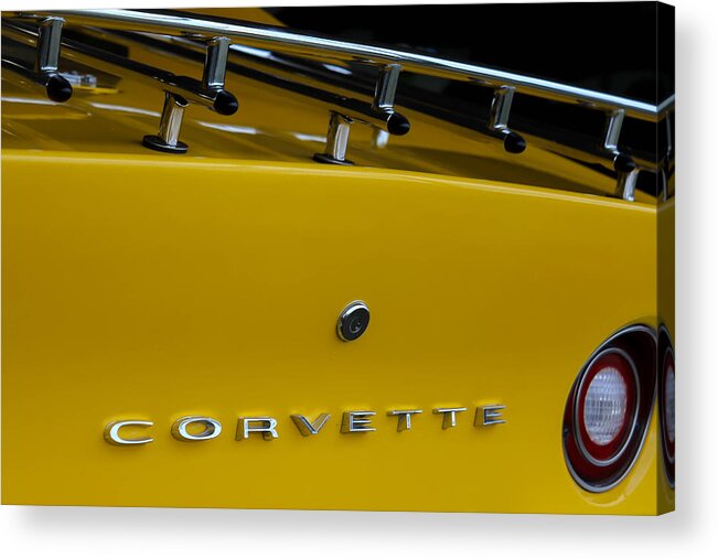 Corvette Acrylic Print featuring the photograph Yellow Corvette by George Kenhan