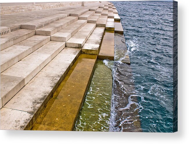 Zadar Acrylic Print featuring the photograph Zadar sea organs powered by the sea stream by Brch Photography