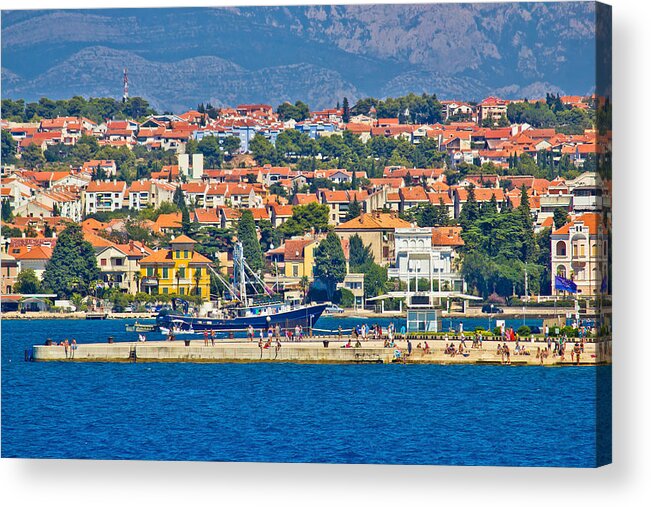 Croatia Acrylic Print featuring the photograph Zadar waterfront sea organs view by Brch Photography