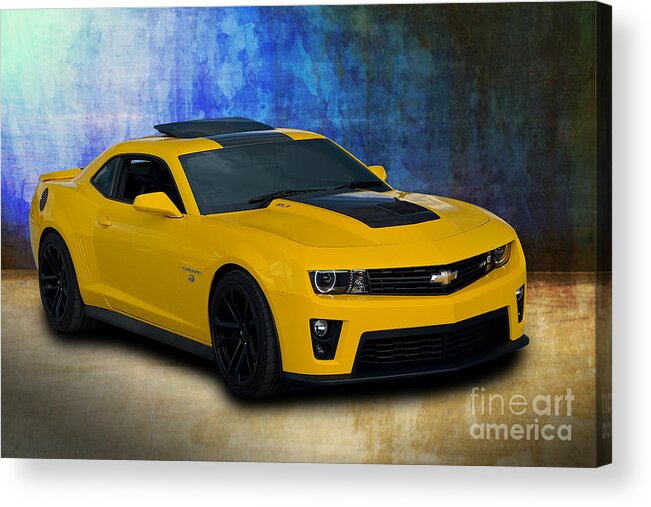 Yellow Acrylic Print featuring the photograph ZL1 Camaro by Stuart Row