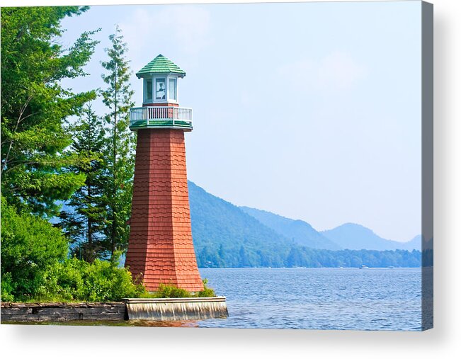 Lighthouse Acrylic Print featuring the photograph Adirondack Lighthouse #1 by Ann Murphy