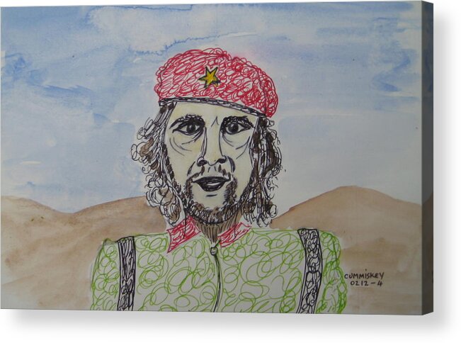  Acrylic Print featuring the painting Che #1 by Roger Cummiskey