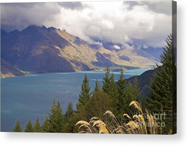 Rain Clouds Acrylic Print featuring the photograph Clouds over the Mountains by Carole Lloyd