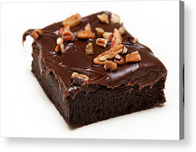 Fudge Nut Brownie Acrylic Print featuring the photograph Fudge Nut Brownie #1 by Andee Design