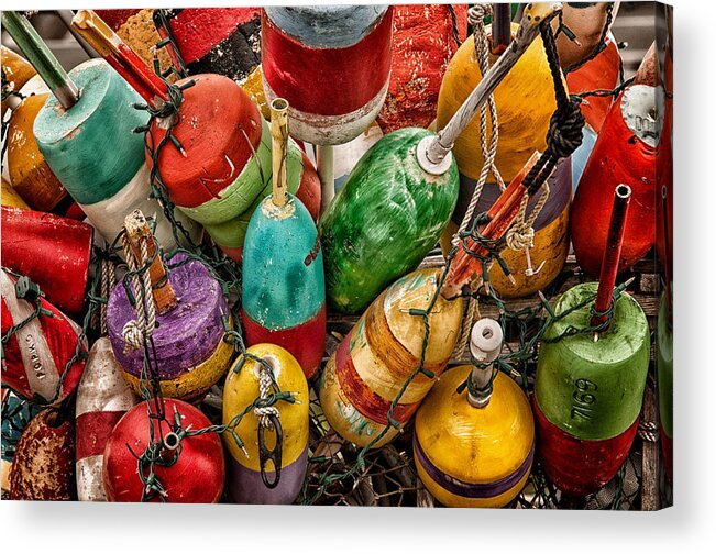  Acrylic Print featuring the photograph Lobster Bouys by Fred LeBlanc
