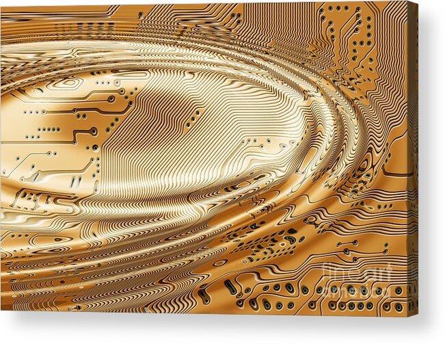 Printed Acrylic Print featuring the digital art Printed Circuit #1 by Michal Boubin