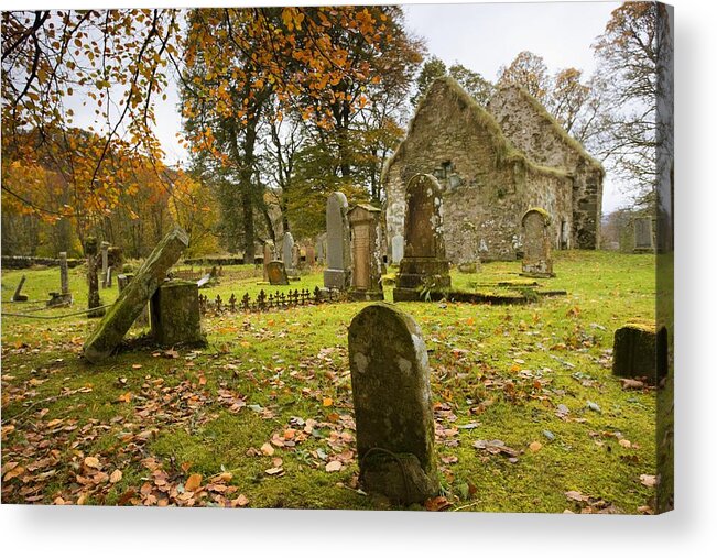 Short Acrylic Print featuring the photograph Ruins Of Church And Graveyard Argyl And #1 by John Short