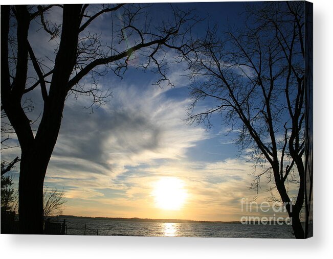 Nature Acrylic Print featuring the photograph Sunset Chesapeake Bay #1 by Valia Bradshaw