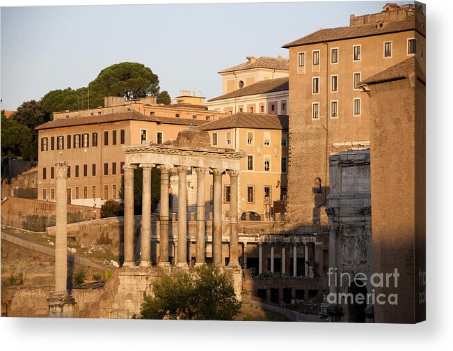 Worth Acrylic Print featuring the photograph Temple of Saturn in the Forum Romanum. Rome #1 by Bernard Jaubert