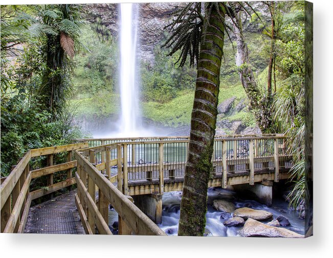 Boardwalk Acrylic Print featuring the photograph Waterfall #1 by Les Cunliffe