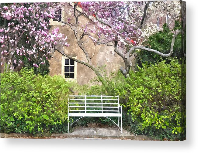 Solitude Acrylic Print featuring the mixed media Magnolia Garden #2 by Andrew Dinh
