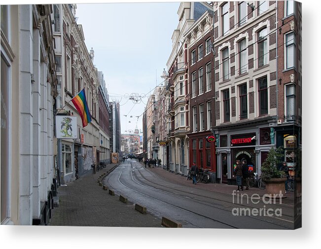 Along The River Acrylic Print featuring the digital art City Scenes from Amsterdam #3 by Carol Ailles