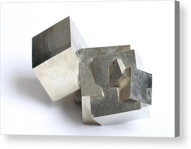 Still Life Acrylic Print featuring the photograph Pyrite #3 by Photo Researchers