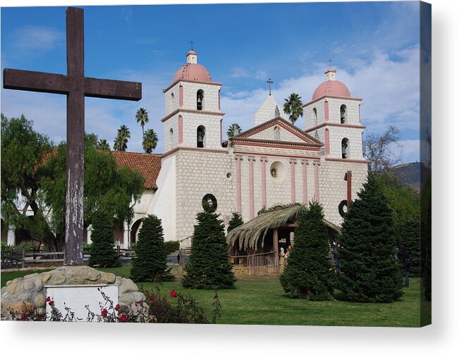 Cross Acrylic Print featuring the photograph Santa Barbara Mission #3 by Jeff Lowe