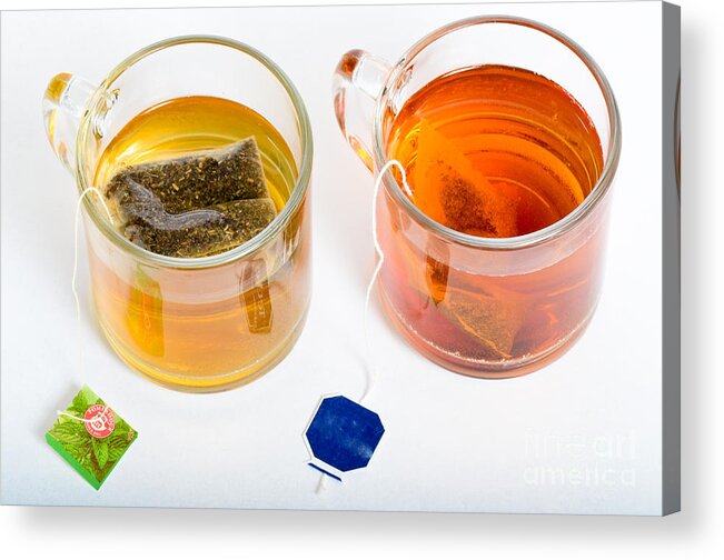 Beverage Acrylic Print featuring the photograph Green And Black Tea #4 by Photo Researchers