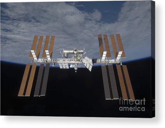 Horizontal Acrylic Print featuring the photograph The International Space Station #6 by Stocktrek Images
