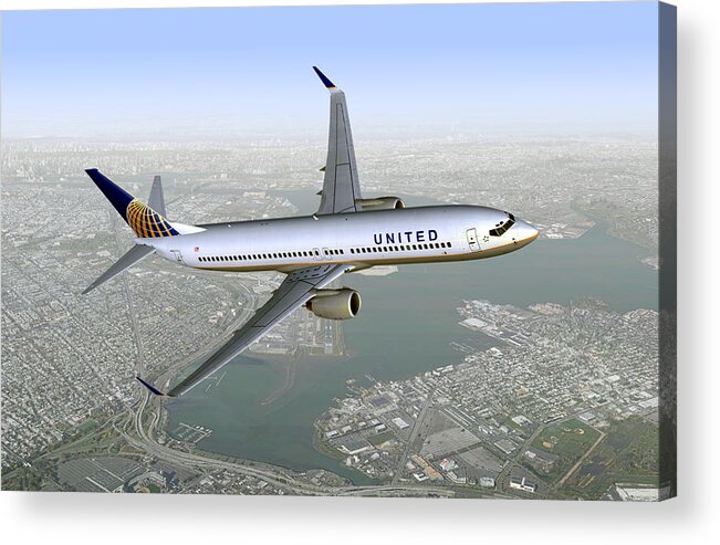 Flight Acrylic Print featuring the digital art 737 Ng 417x11 by Mike Ray