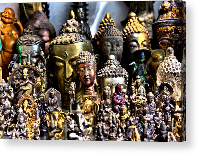 Buddha Acrylic Print featuring the photograph A Gathering of Buddhas by Edward Myers