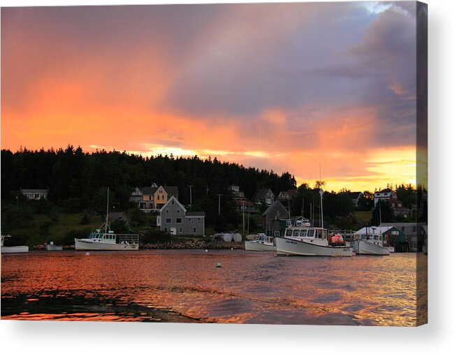 Seascape Acrylic Print featuring the photograph A Maine Coast Sunset by Doug Mills