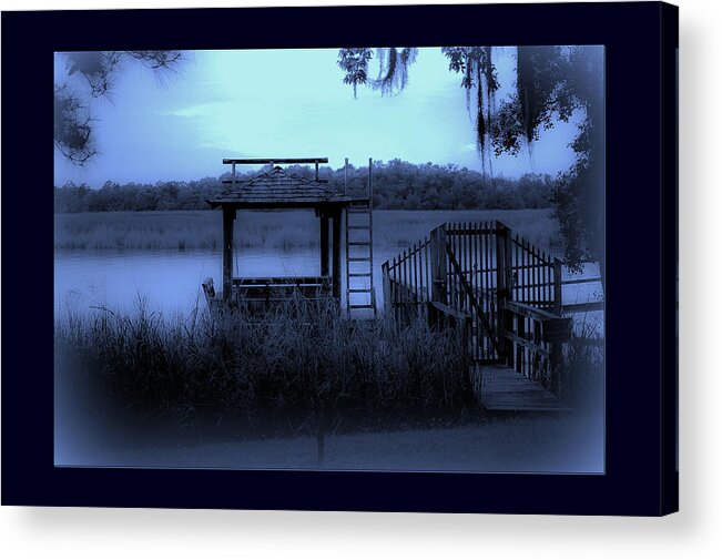 Dock Acrylic Print featuring the photograph A Quiet Place By The Marsh by DigiArt Diaries by Vicky B Fuller