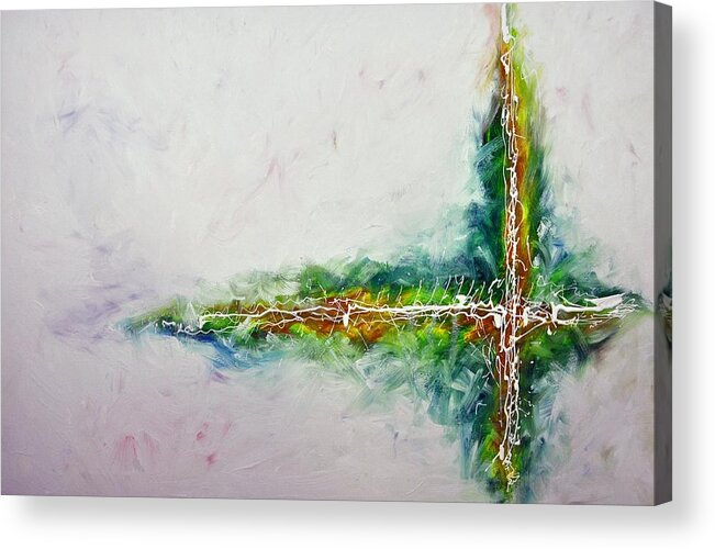 Green Acrylic Print featuring the painting Abstract X by Zack Settle
