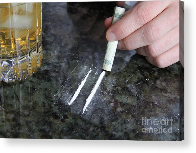 Beverage Acrylic Print featuring the photograph Alcohol And Cocaine by Photo Researchers