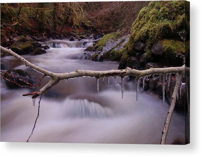 Icicles Acrylic Print featuring the photograph An icy flow by Gavin Macrae