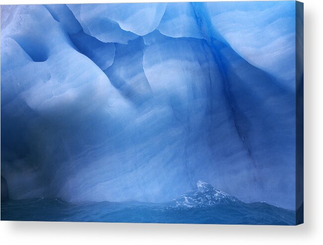 Fn Acrylic Print featuring the photograph Ancient Blue Iceberg, Detail, Antarctica by Flip De Nooyer