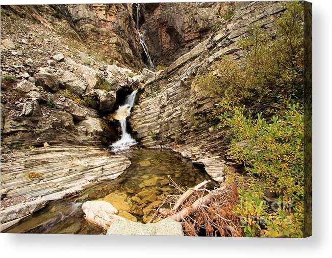 Apikuni Falls Acrylic Print featuring the photograph Apikuni Falls by Adam Jewell