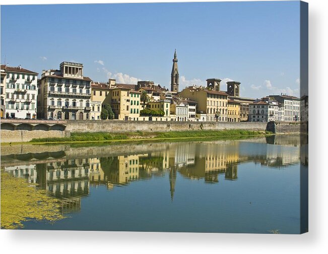 Florence Acrylic Print featuring the photograph Arno Reflection by Richard Henne