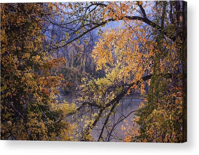 Connecticut River Brattleboro Acrylic Print featuring the photograph Autumn and the River by Tom Singleton