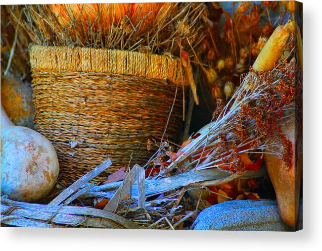 Autumn Acrylic Print featuring the photograph Autumn Basket by Karen Wagner