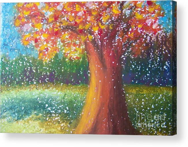 Tree Acrylic Print featuring the pastel Autumn Color by Deb Stroh-Larson