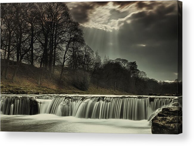 Water Acrylic Print featuring the photograph Aysgarth Falls Yorkshire England by John Short